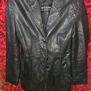 Wilson Women's Sleek Black Leather Jacket Size XSmall